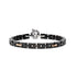 Pulsera de oro rosa de 18 kt con diamantes blancos y negros